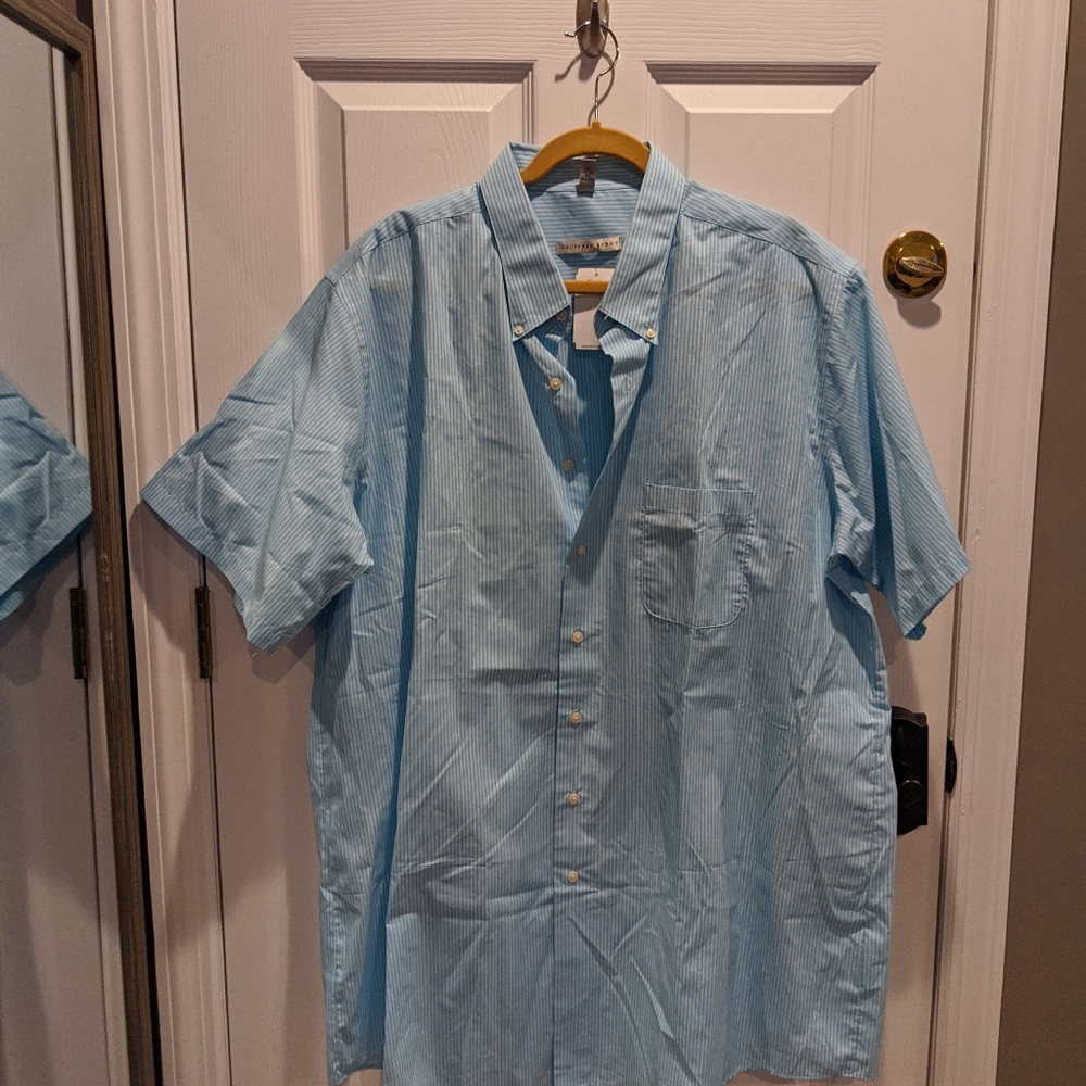 Men's DXL Striped Button Down Dress Shirt NWT